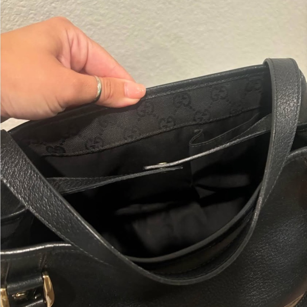Gucci Black Leather Top-Handle Shoulder Bag - Picture 6 of 10